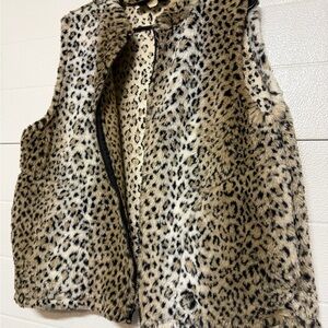 Leopard Print Faux Fur Vest